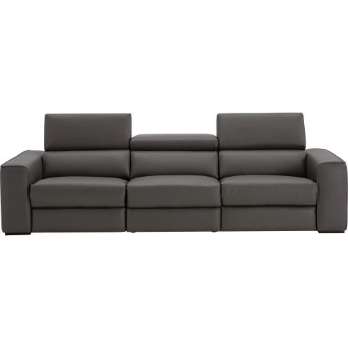 Picasso Power Motion Sofa in Dark Grey Top Grain Leather